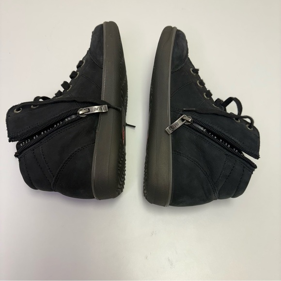 2/$20 Ara EU 35 Matilda Black Hydrobuk GTX High Top Gore Tex Sneakers Side Zip - Picture 5 of 11
